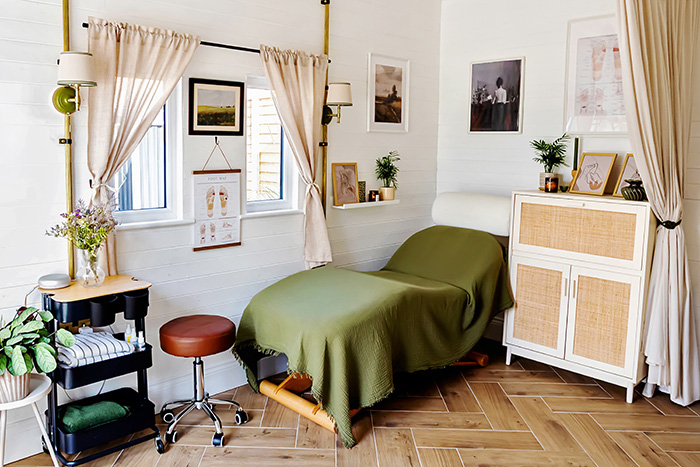 Toe to Heel's reflexology treatment room in barwell leicester